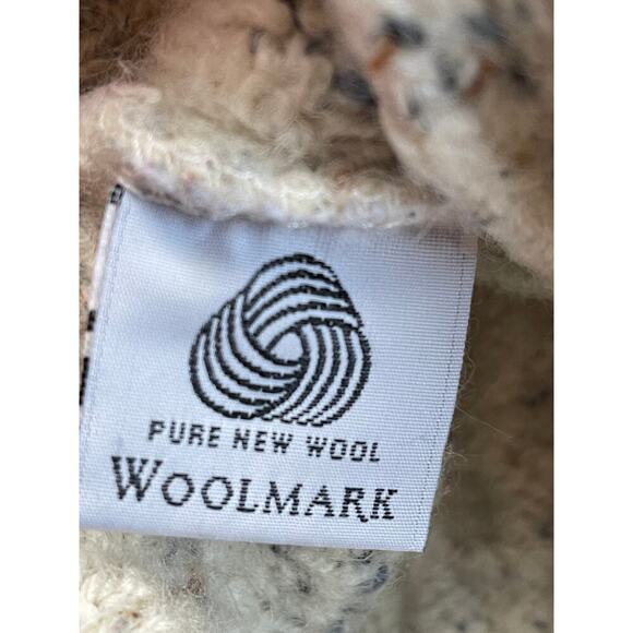 Blarney Woolen Mills Ivory Speckled Yarn Wool Sweater Cardigan Toddler Size S - Picture 6 of 7